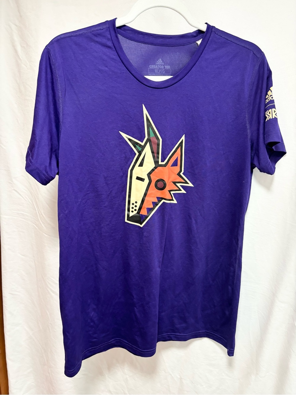 adidas Purple Arizona Coyote logo Crewneck Tee with Graphic XL